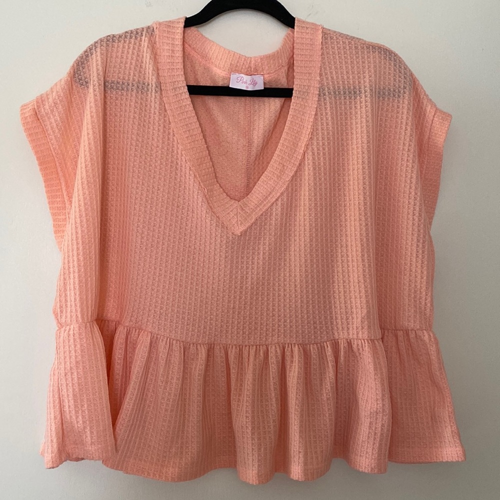 Pink Lily ruffle top